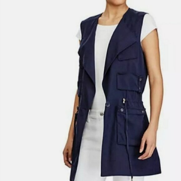 RLX Ralph Lauren Jackets & Blazers - Lauren Ralph Lauren, navy oversized twill pocket cargo vest, XL, NWOT
